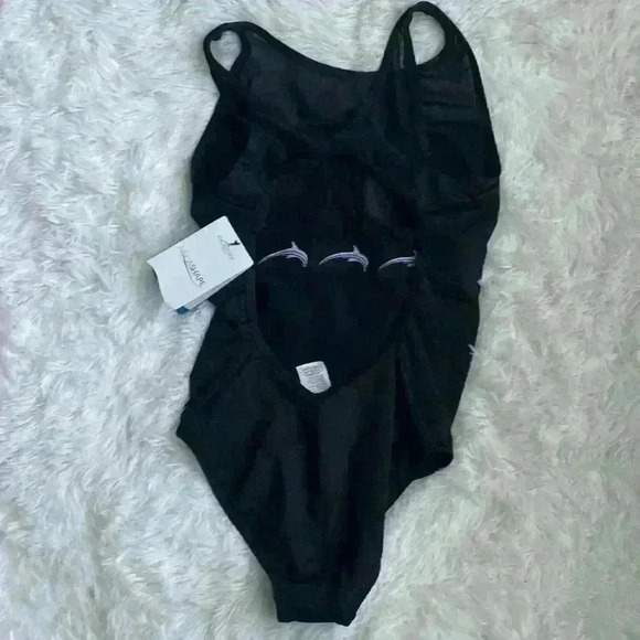 Dolphin, aqua shape women’s swimsuit, one piece, size 8, black. NWT. - Picture 6 of 8
